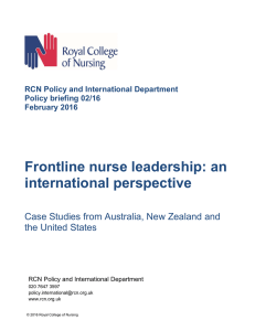 Frontline nurse leadership: an international perspective