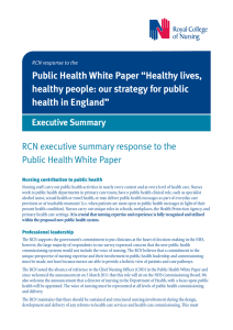 Public Health White Paper “Healthy lives, health in England”