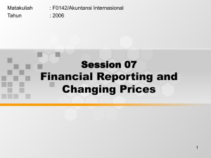 Financial Reporting and Changing Prices Session 07 Matakuliah