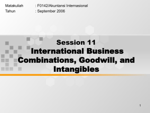 International Business Combinations, Goodwill, and Intangibles Session 11