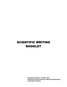 SCIENTIFIC WRITING BOOKLET
