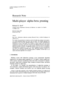 Multi-player alpha-beta pruning Research  Note Richard  E.  Korf*