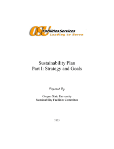 Sustainability Plan Part I: Strategy and Goals  Prepared By: