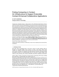 Putting Computing in Context: An Infrastructure to Support Extensible Context-Enhanced Collaborative Applications