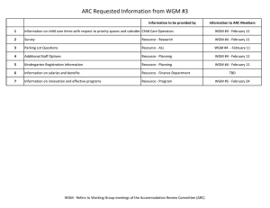 ARC Requested Information from WGM #3