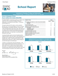 School Report Assessments of Reading, Writing and Mathematics School: St Benedict (776742)