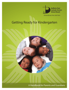 Getting Ready for Kindergarten A Handbook for Parents and Guardians