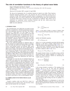 The role of correlation functions in the theory of optical...