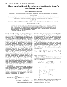 Phase singularities of the coherence functions in Young’s interference pattern 968