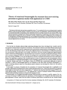 Theory  of rotational  linestrengths  for  resonant ... processes  in gaseous  media  with  application ...