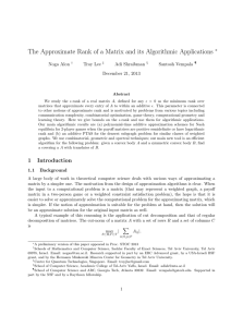 The Approximate Rank of a Matrix and its Algorithmic Applications ∗