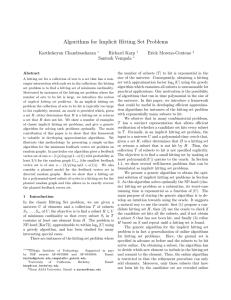 Algorithms for Implicit Hitting Set Problems Karthekeyan Chandrasekaran Richard Karp Erick Moreno-Centeno