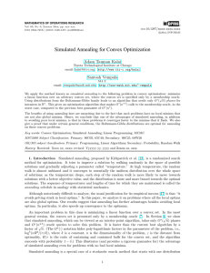 inf orms Simulated Annealing for Convex Optimization Adam Tauman Kalai