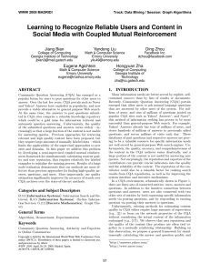 Learning to Recognize Reliable Users and Content in Jiang Bian Yandong Liu