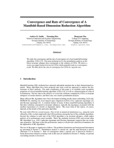 Convergence and Rate of Convergence of A Manifold-Based Dimension Reduction Algorithm
