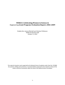 WISELI’s Celebrating Women in Science &amp; Grant Program: Evaluation Report, 2002-2009