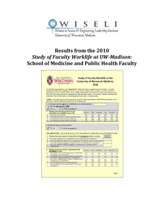 Results from the 2010 School of Medicine and Public Health Faculty
