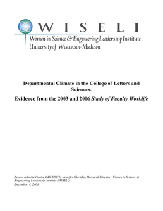 Departmental Climate in the College of Letters and Sciences: