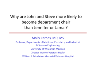 Why are John and Steve more likely to become department chair