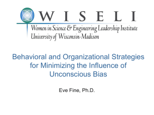 Behavioral and Organizational Strategies for Minimizing the Influence of Unconscious Bias