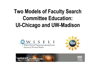 Two Models of Faculty Search Committee Education: UI-Chicago and UW-Madison