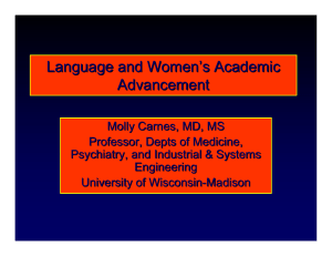 Language and Women’s Academic Advancement