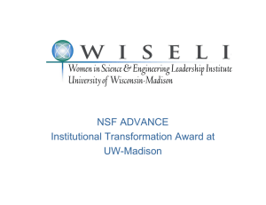 NSF ADVANCE Institutional Transformation Award at UW-Madison