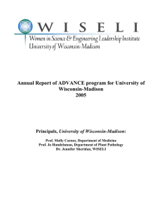 Annual Report of ADVANCE program for University of Wisconsin-Madison 2005