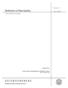 Definition of Data Quality Version 1.3 Census Bureau Principle