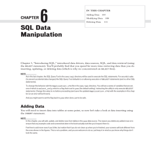 6 SQL Data Manipulation CHAPTER