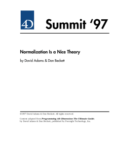 Summit ‘97 Normalization Is a Nice Theory