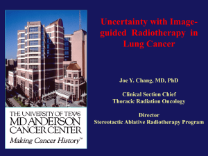 Uncertainty with Image- guided  Radiotherapy  in Lung Cancer