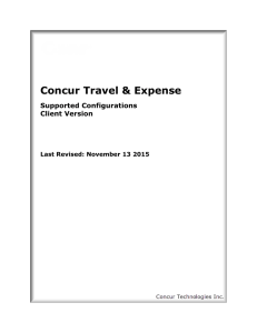 Concur Travel &amp; Expense Supported Configurations Client Version Last Revised: November 13 2015