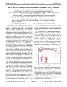 Short-Time Inertial Response of Viscoelastic Fluids: Observation of Vortex Propagation