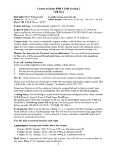Course Syllabus PHYS 2401 Section 2 Fall 2012