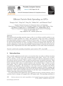 Eﬃcient Particle-Mesh Spreading on GPUs Procedia Computer Science Xiangyu Guo , Xing Liu