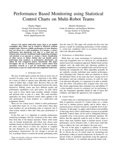 Performance Based Monitoring using Statistical Control Charts on Multi-Robot Teams Charles Pippin