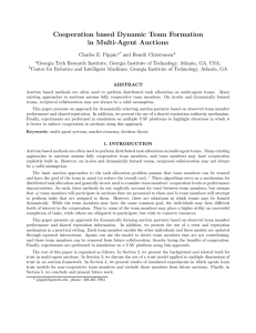 Cooperation based Dynamic Team Formation in Multi-Agent Auctions