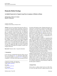 Domestic Robot Ecology JaYoung Sung Henrik I. Christensen