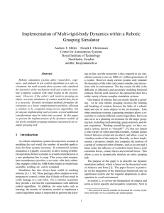 Implementation of Multi-rigid-body Dynamics within a Robotic Grasping Simulator