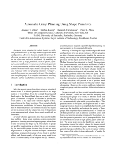 Automatic Grasp Planning Using Shape Primitives