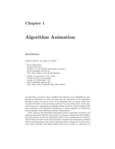 Algorithm Animation Chapter 1 Introduction Andreas Kerren