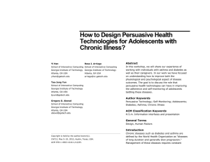 How to Design Persuasive Health Technologies for Adolescents with Chronic Illness? Abstract