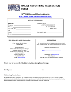 ONLINE ADVERTISING RESERVATION  FORM  52  AAPM Annual Meeting Website 