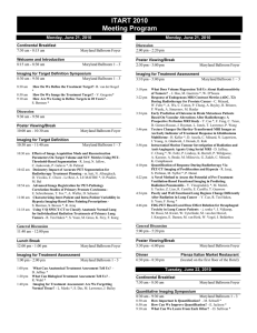 ITART 2010 Meeting Program  Monday, June 21, 2010