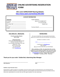 ONLINE ADVERTISING RESERVATION FORM 2011 Joint AAPM/COMP Meeting Website