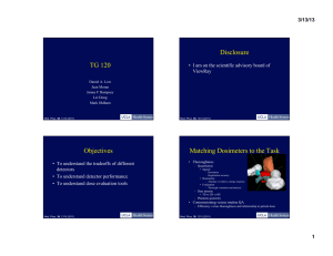 Disclosure TG 120 Objectives Matching Dosimeters to the Task