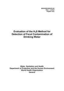 Evaluation of the H S Method for Detection of Fecal Contamination of