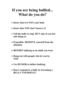 If you are being bullied... What do you do?