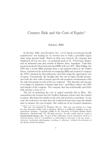 Country Risk and the Cost of Equity ∗ January, 2002